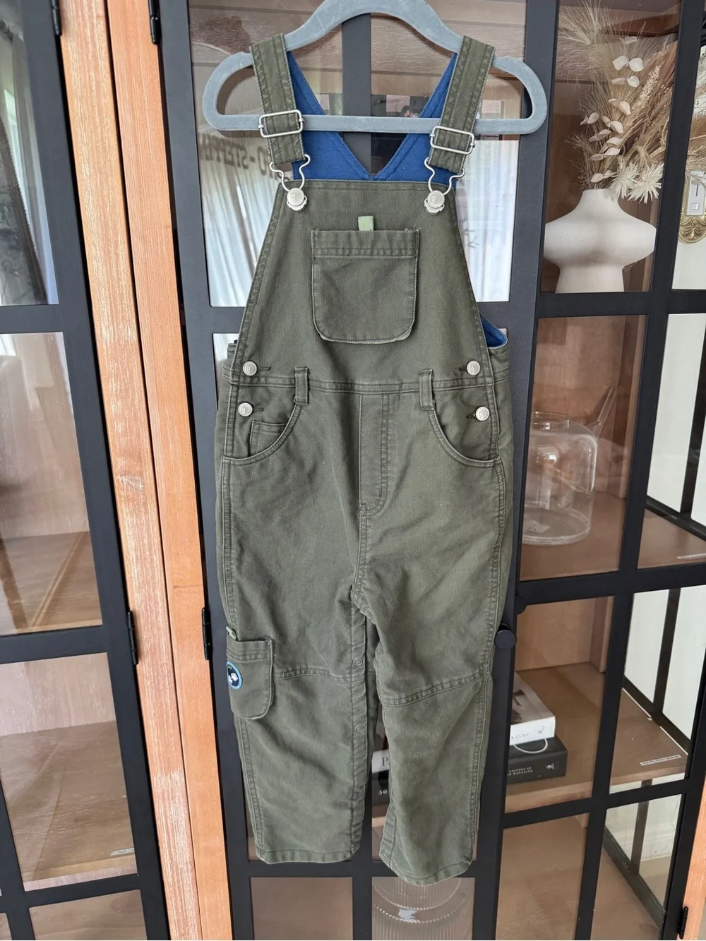 Vintage 2002 Gymboree overalls olive green toddler boy jumpsuit cargo y2k denim